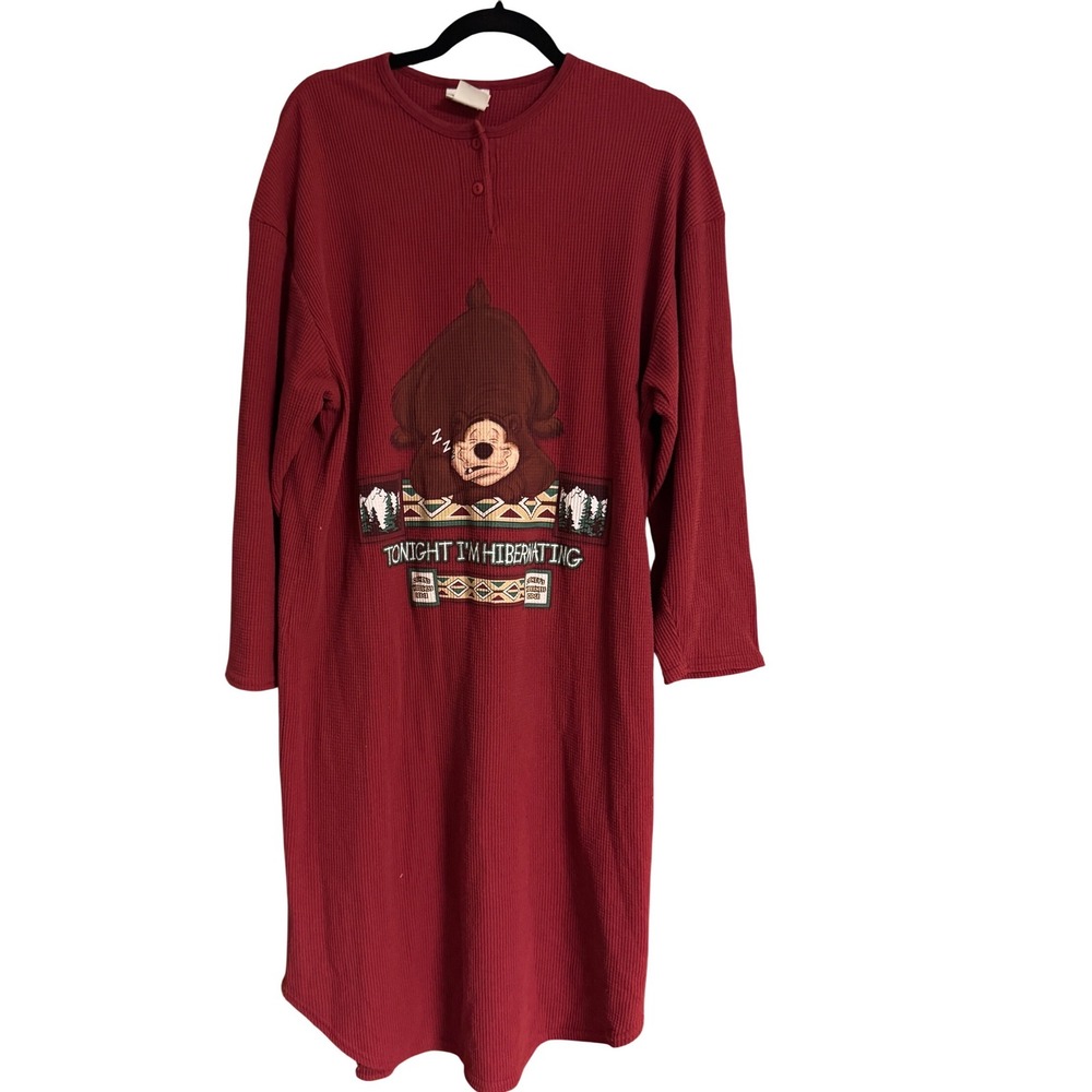 Vintage Walt Disney World Wilderness Lodge Hibernating Bear Nightshirt OSFA